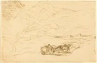 Wagon Going to Town (Le Charriot allant a la ville), by Jean Baptiste Camille Corot, 1860