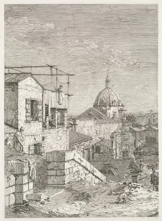 Views:  La Maison a l'inscription, by Canaletto, 1740