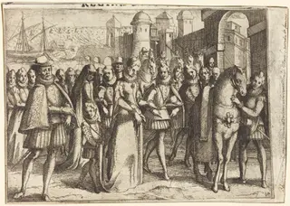 Arrival at Valencia [recto], by Jacques Callot, ink, 1612