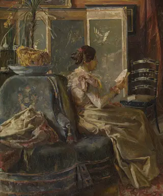 The Bill of the Dressmaker, by Henri De Smeth, oil, 1901