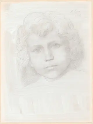 Study of Cupid (Head of a Girl), by Alphonse Legros, gold, 1904