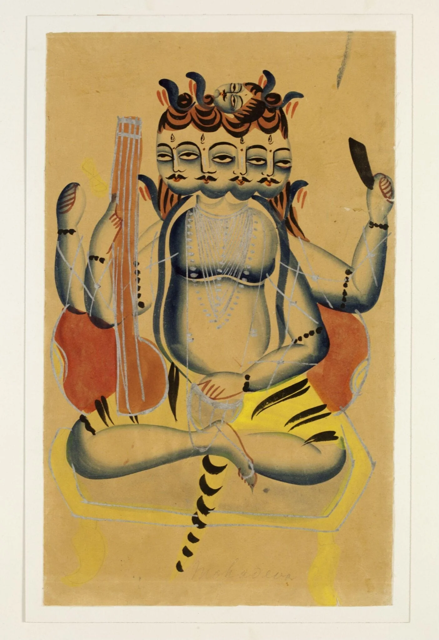 Shiva Panchanana, detail