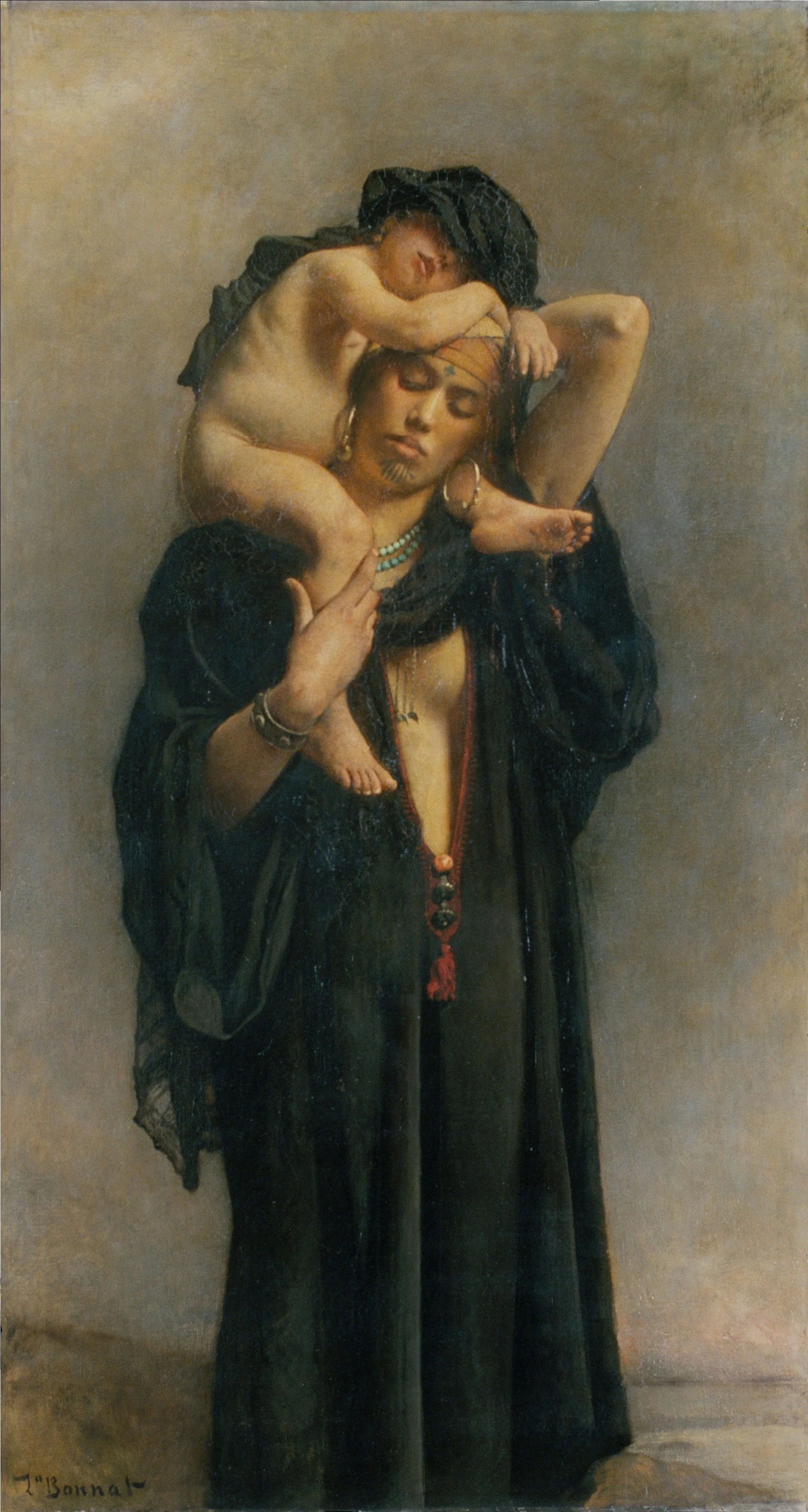An Egyptian Peasant Woman and Her Child, detail