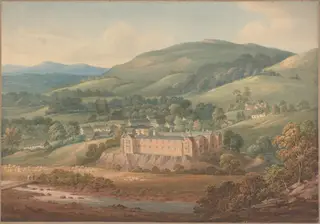 View of an Estate, by John William Upham, graphite, 1800
