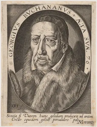George Buchanan, by Jacques Granthomme, ink, 1650