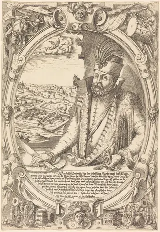 Count Nicolas Zrinyi, by Mathis Zündt, ink, 1535