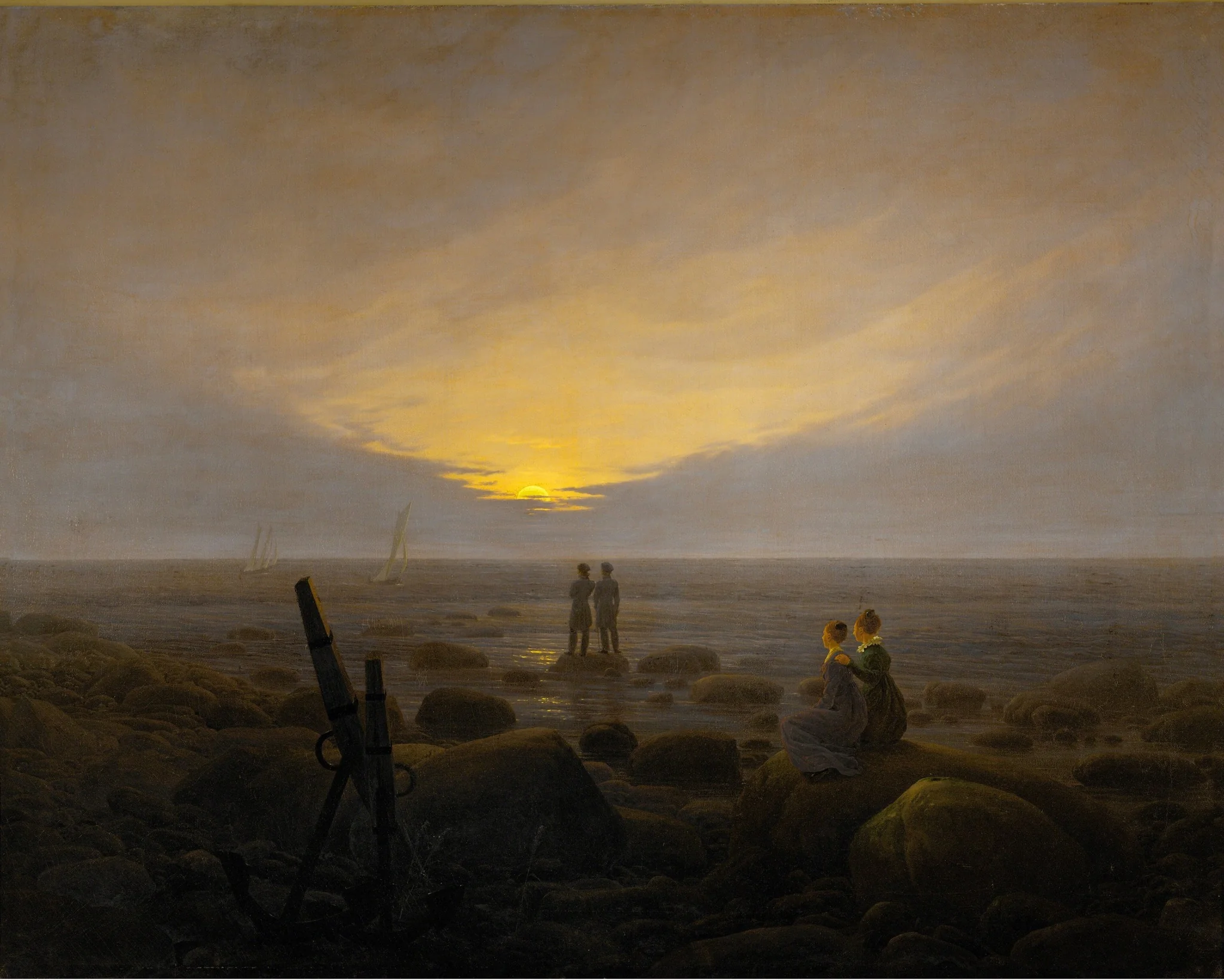 Moonrise over the Sea, detail