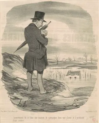 In convénient de se batir une maison de campagne ..., by Honoré Daumier, ink, 1846