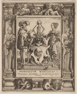 Death's Coat of Arms, by Wenceslaus Hollar, ink, 1651