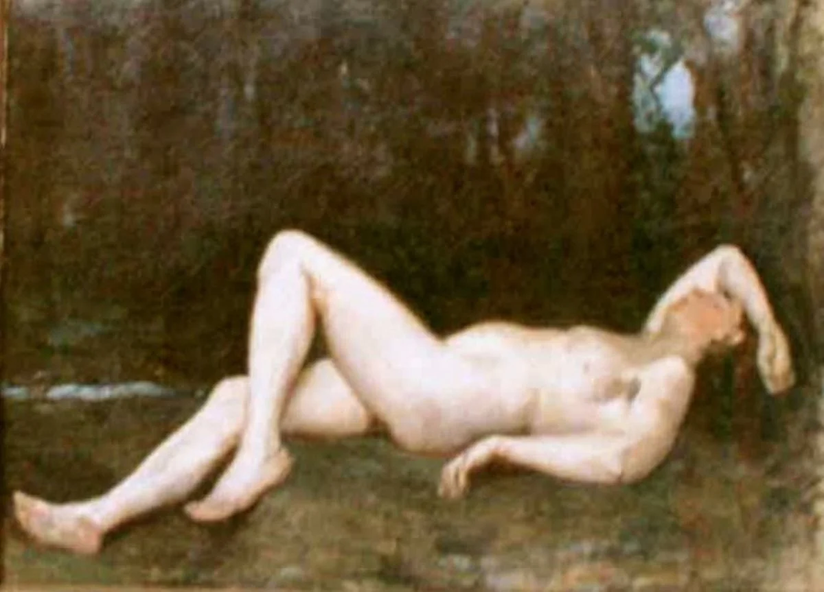 Nud în pădure, detail