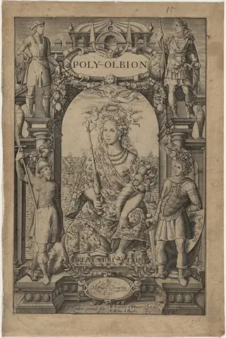 Frontispiece to Drayton's Poly-olbion, by William Hole, ink, 1606