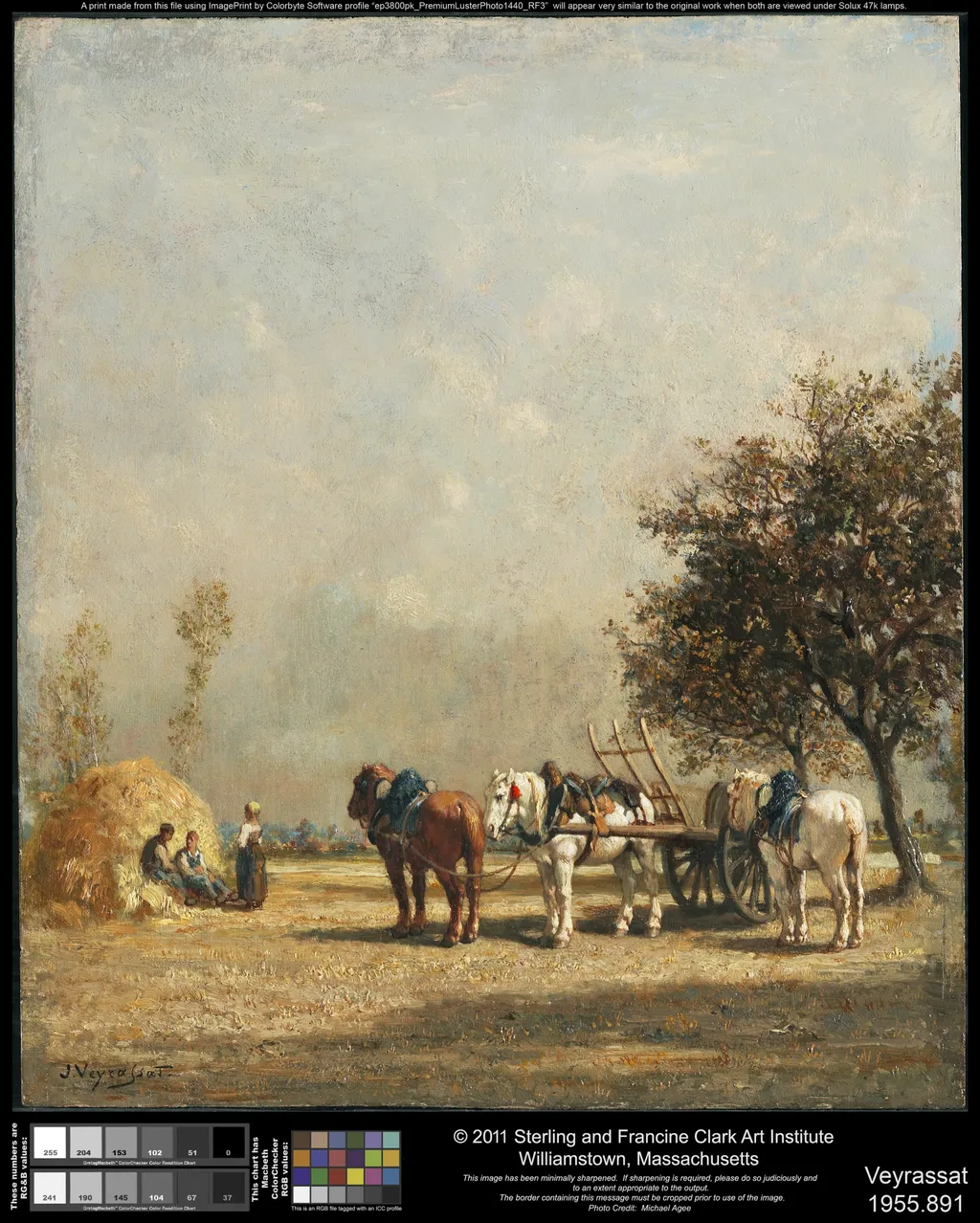 Hay Wain, by Jules Jacques Veyrassat, oil, 1871