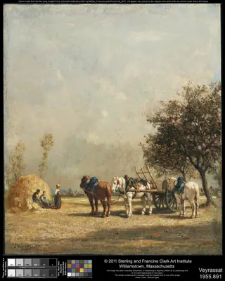 Hay Wain, by Jules Jacques Veyrassat, oil, 1871