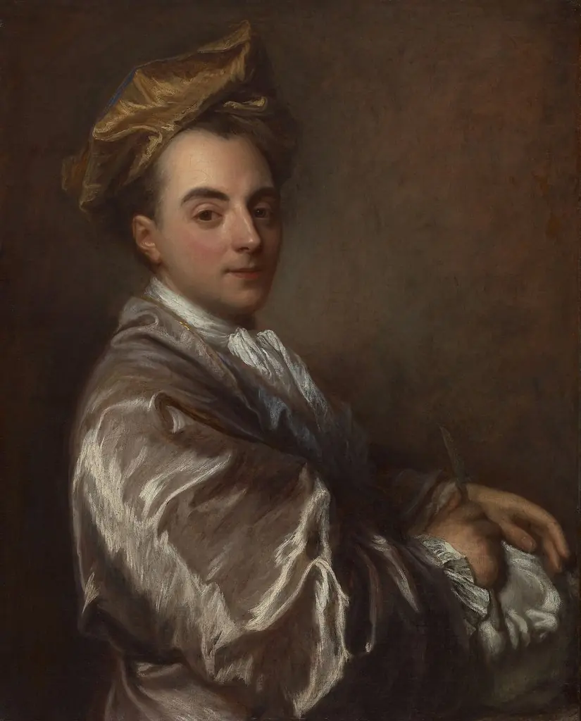 Portrait of a Sculptor, by Jean-Baptiste Santerre, oil, 1705