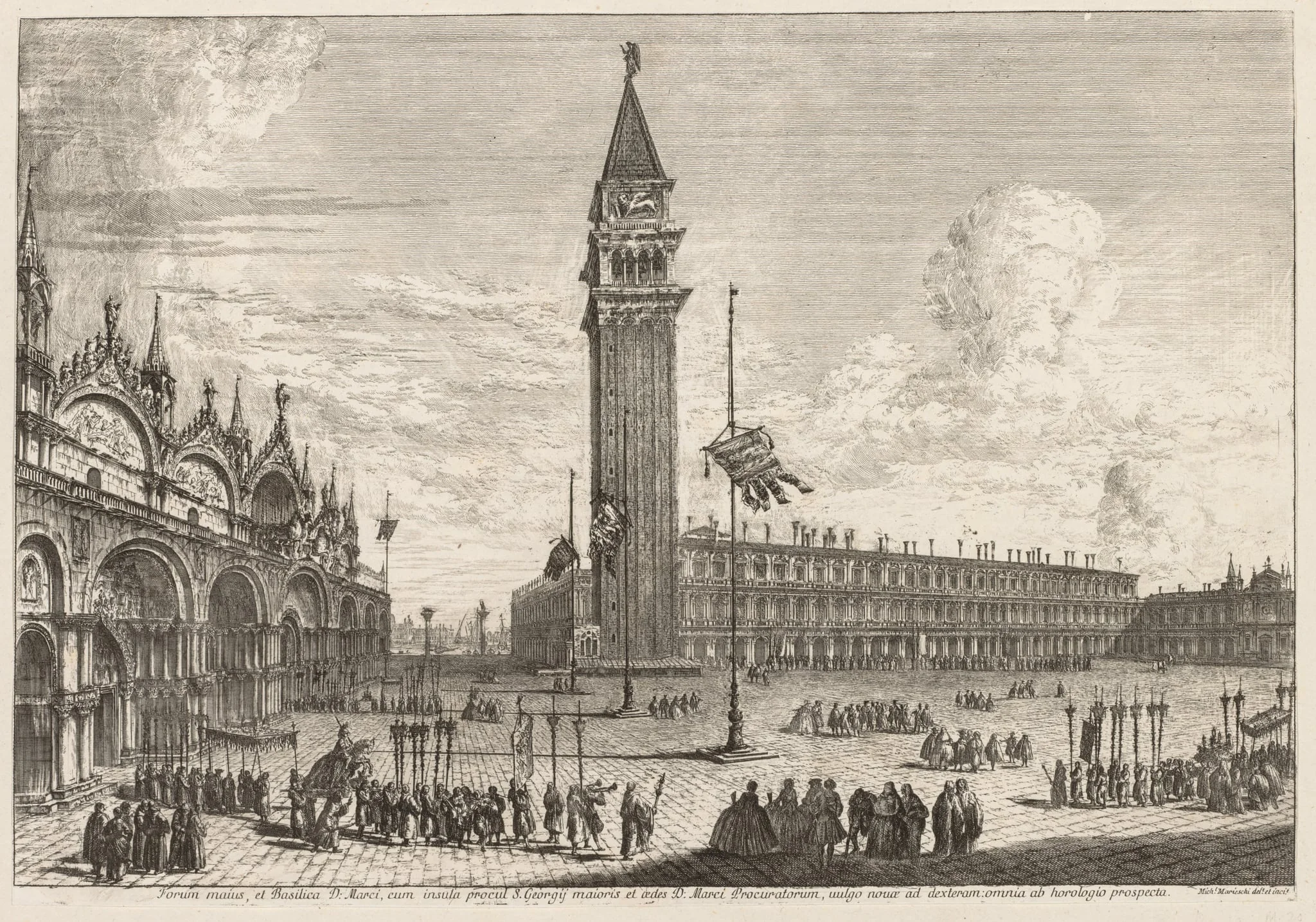 Views of Venice: Piazza and Piazzetta, detail
