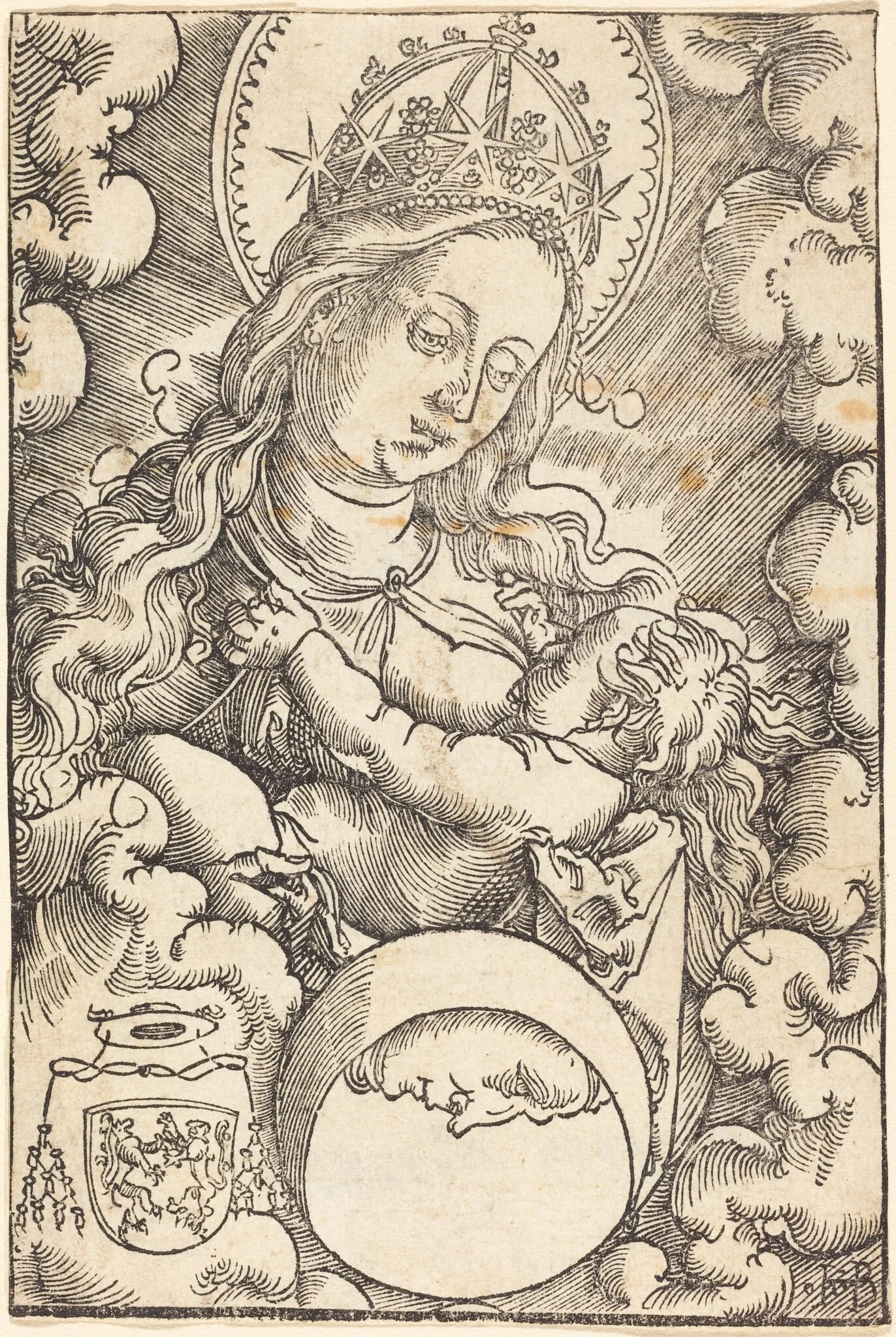 Virgin and Child in the Clouds, detail