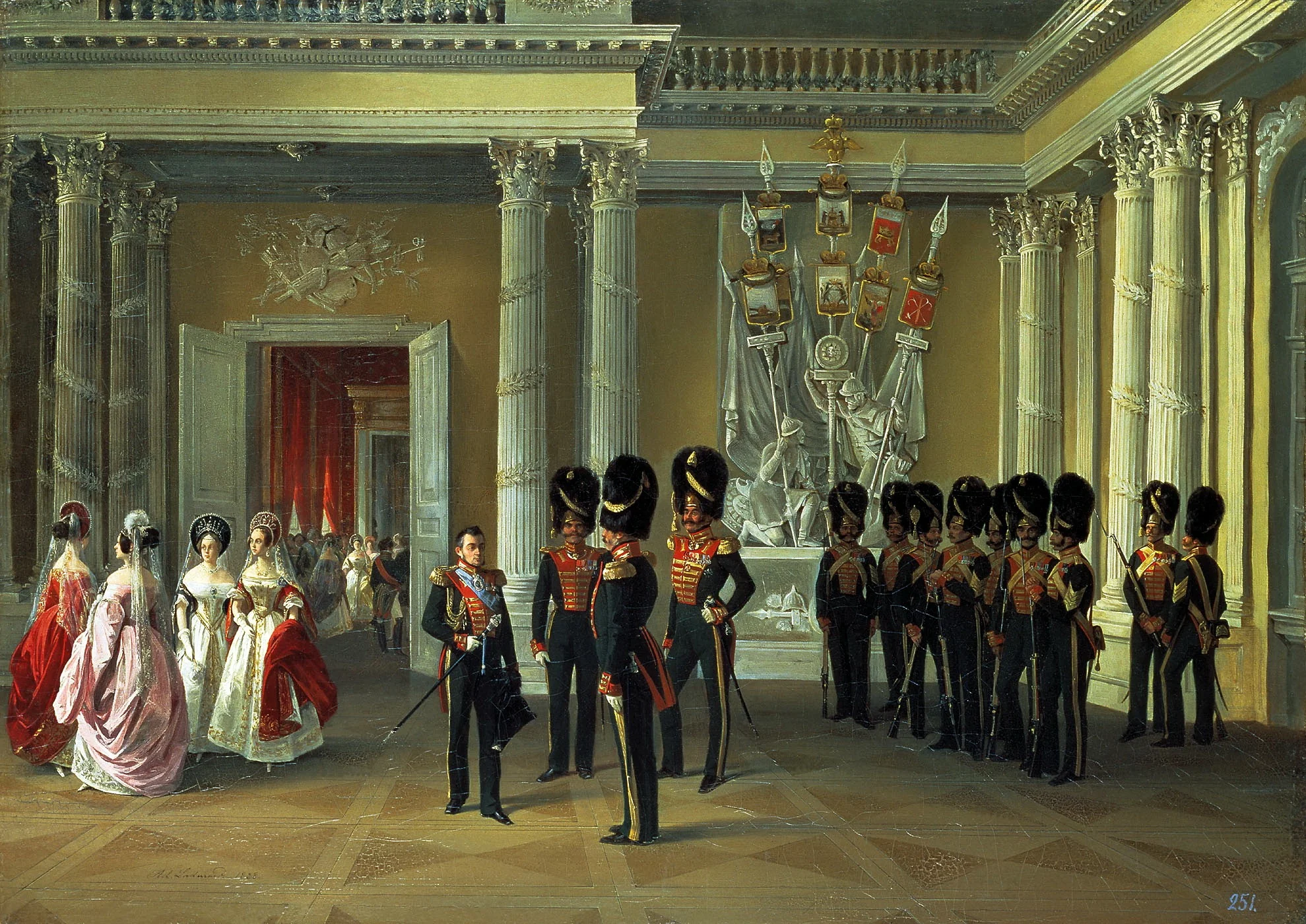 Part of the White (Armorial) Hall in the Winter Palace, detail