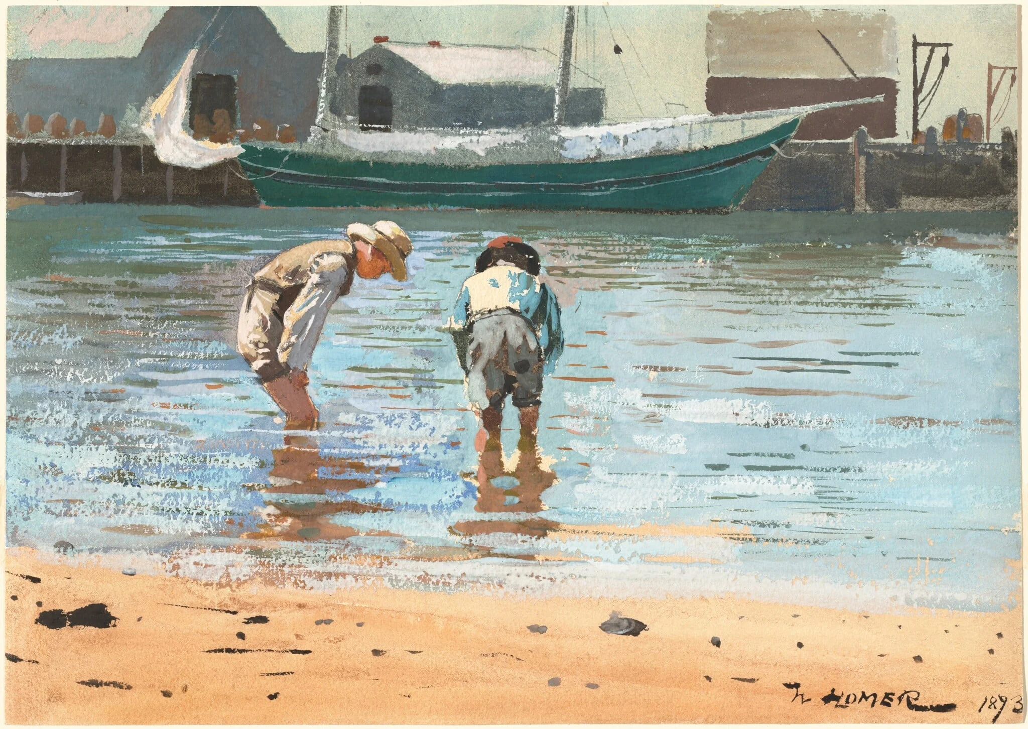 Boys Wading, detail