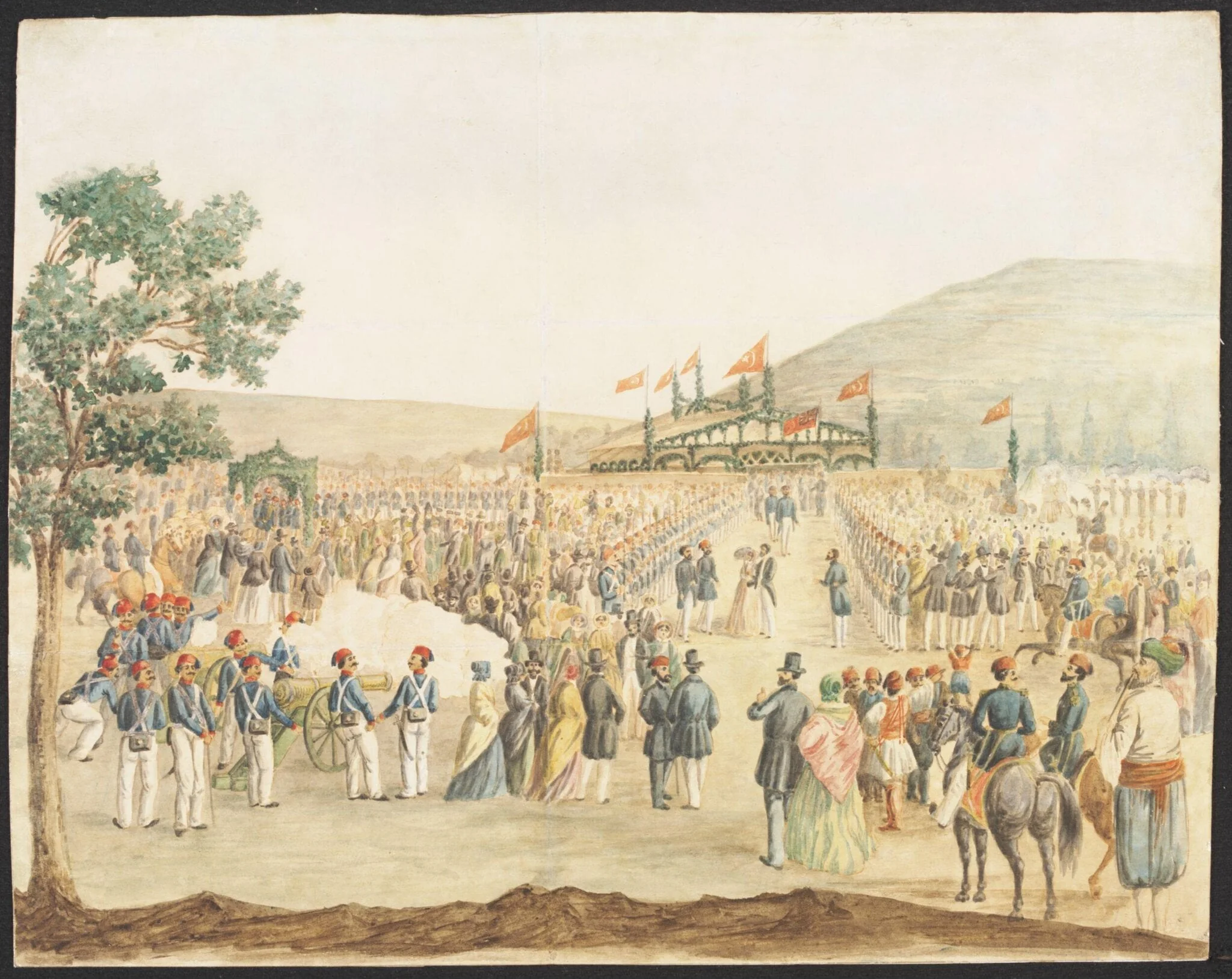 A Reception, probably for Naval Dignitaries, in Turkey, detail