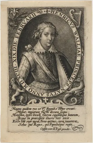 Henry Frederick, Prince of Wales, by Crispijn van de Passe I, ink, 1604