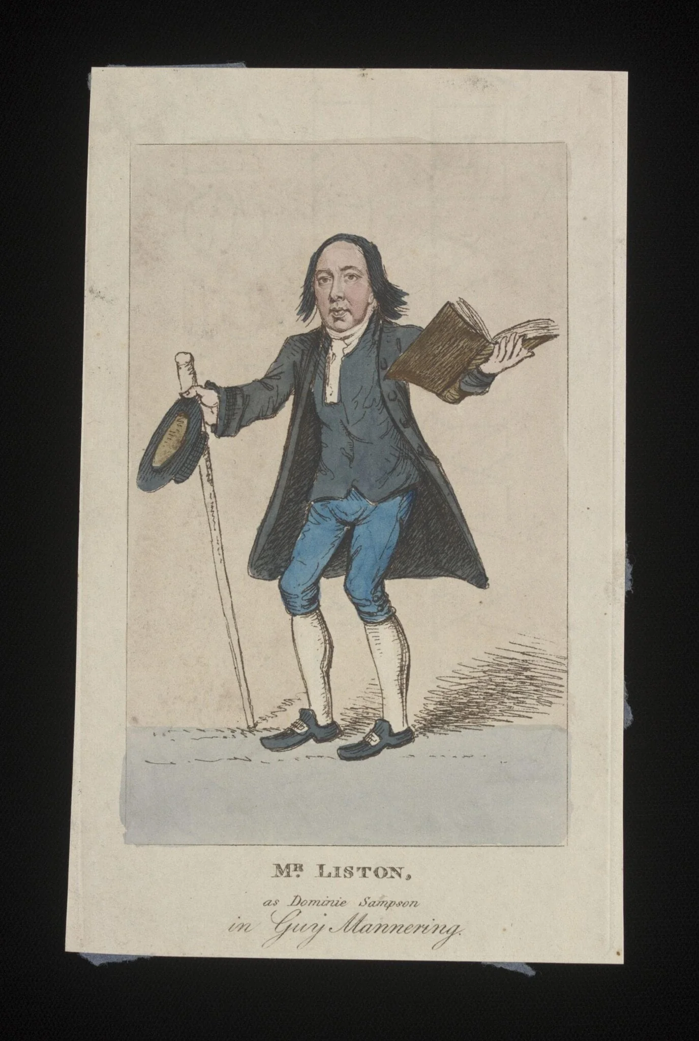 Mr Liston as Dominie Sampson in Guy Mannering, detail