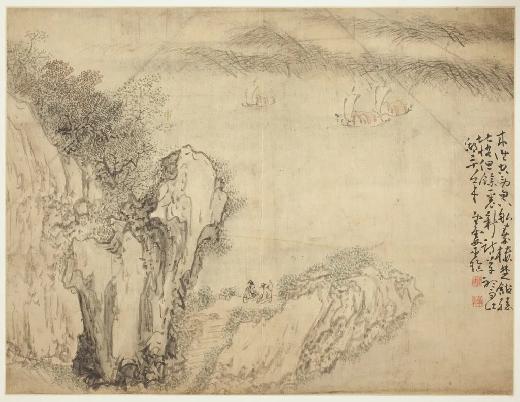 Landscapes and Figures: Landscape, by Huang Shen, unspecified, 1750