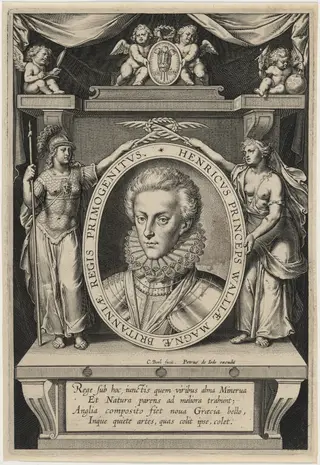 Henry Frederick, Prince of Wales, by Cornelis Boel, ink, 1598
