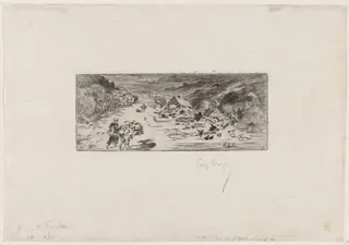 L'Entrée de Landemere (The Hague), by Félix-Hilaire Buhot, ink, 1872