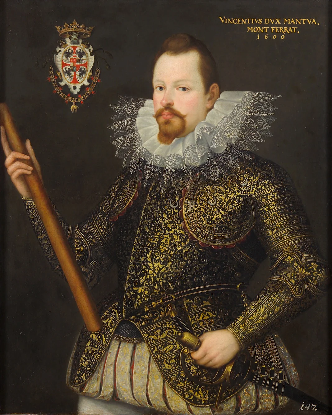 Portrait of Vicenzo Gonzaga, Duke of Mantua, detail