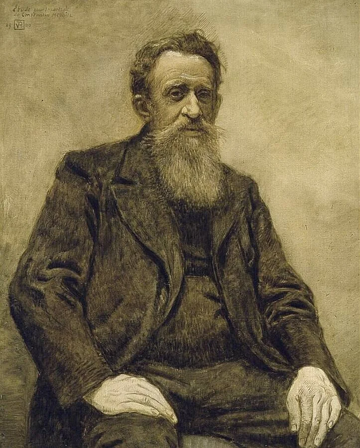 Portrait of Constantin Meunier, detail