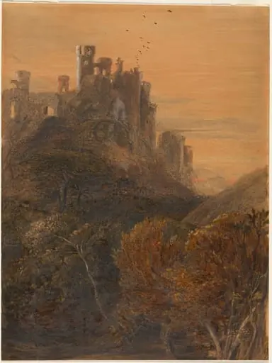 The Enchanted Castle at Dusk, by Samuel Palmer, watercolor, 1868