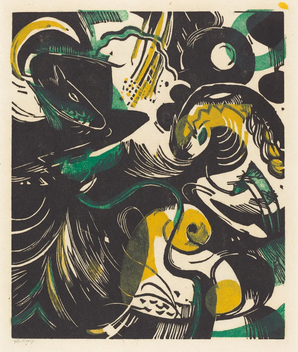 Genesis II (Schopfungsgeschichte II), by Franz Marc, ink, 1914