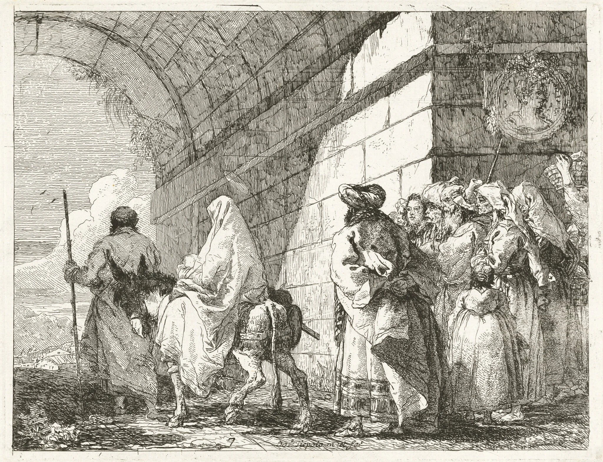The Holy Family Passes under a City Arch, detail