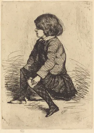 Seymour, Seated, by James McNeill Whistler, ink, 1868