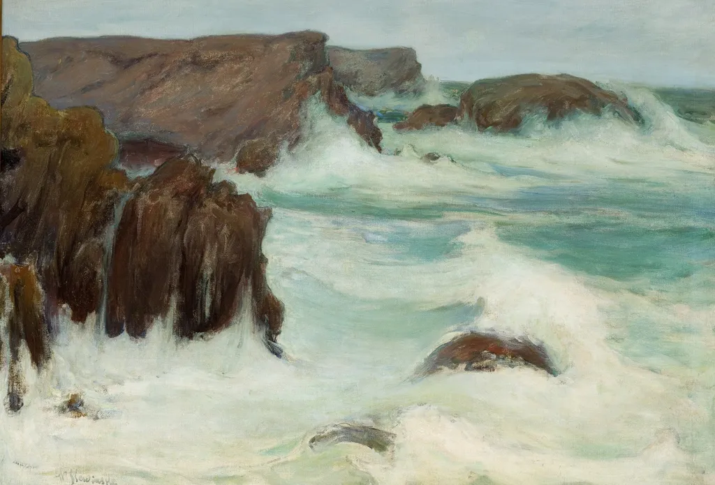 The Sea in Brittany, by Władysław Ślewiński, oil, 1904