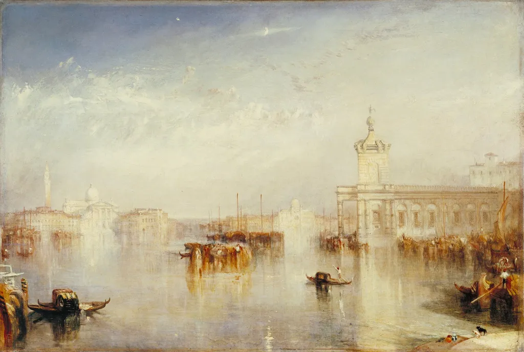 The Dogano, San Giorgio, Citella, from the Steps of the Europa, by Joseph Mallord William Turner, oil, 1842