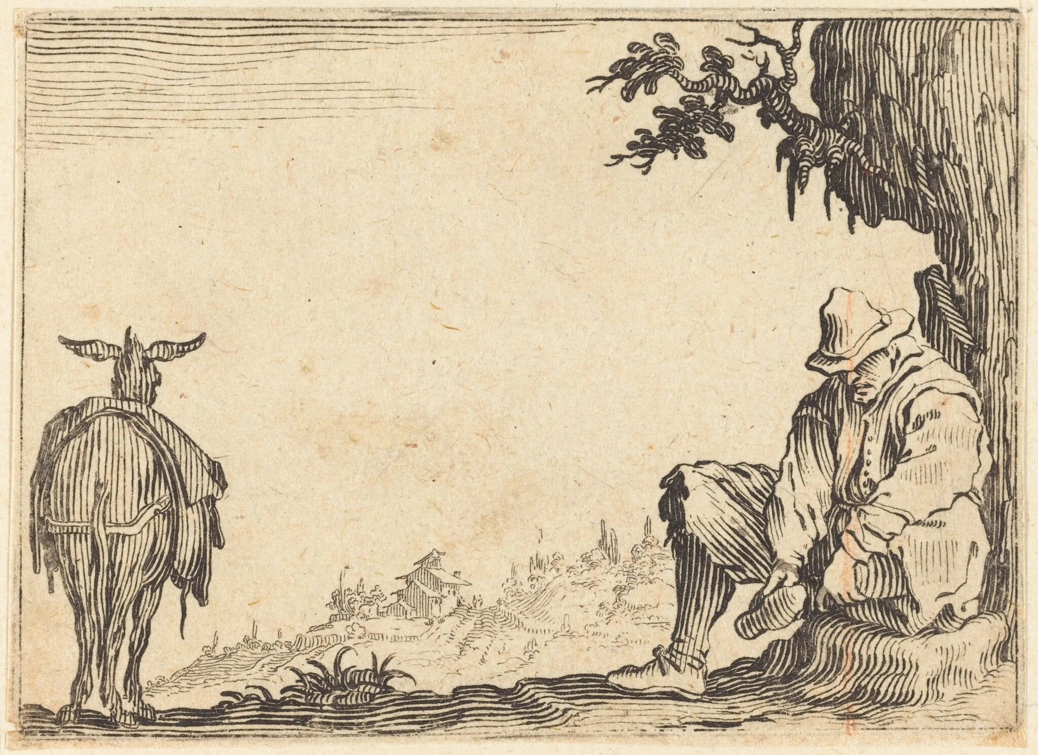 Peasant Removing His Shoe, detail