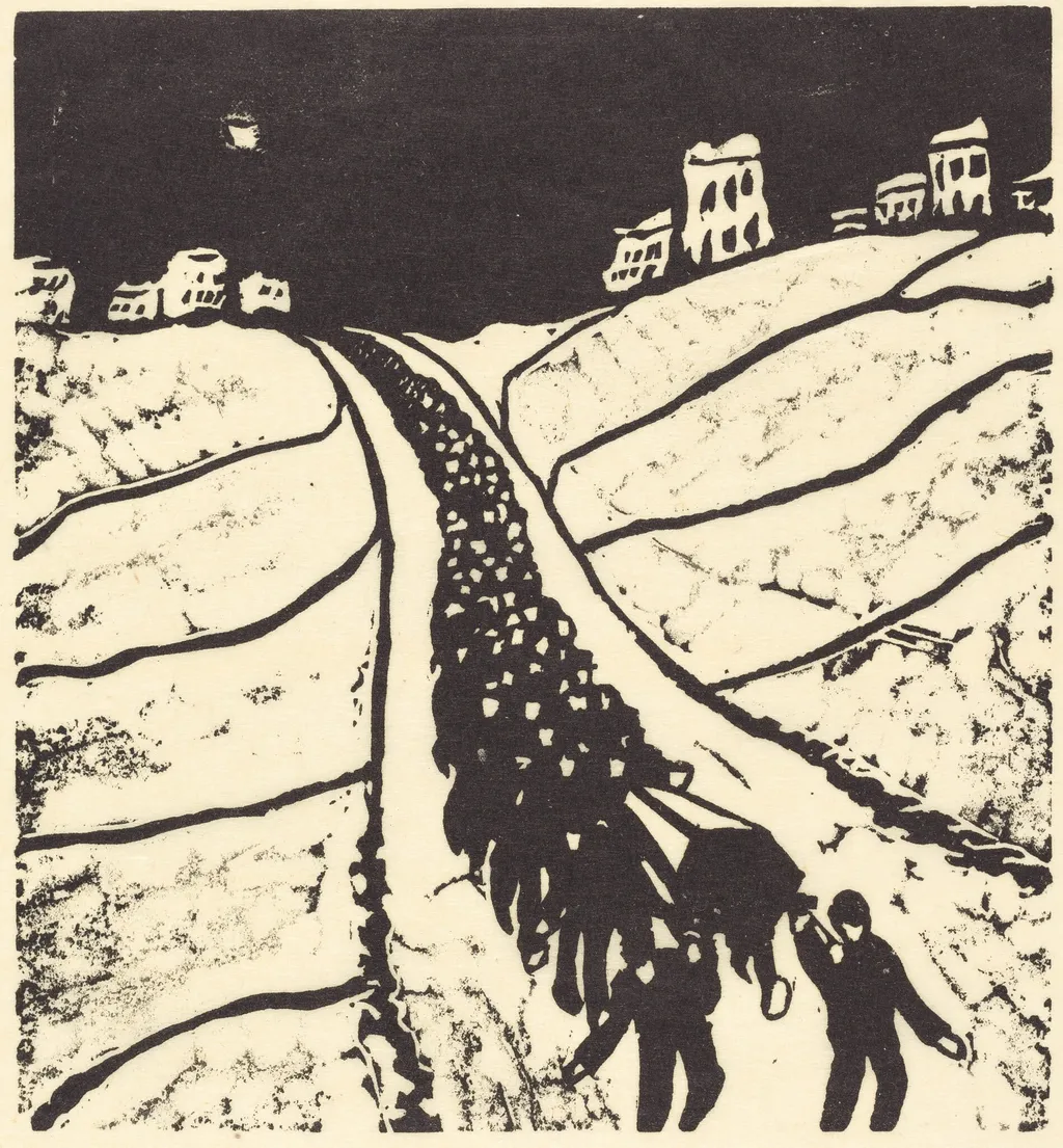 The Burial (Begrabnis), by Walter Gramatté, 1916