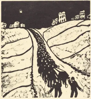 The Burial (Begrabnis), by Walter Gramatté, 1916