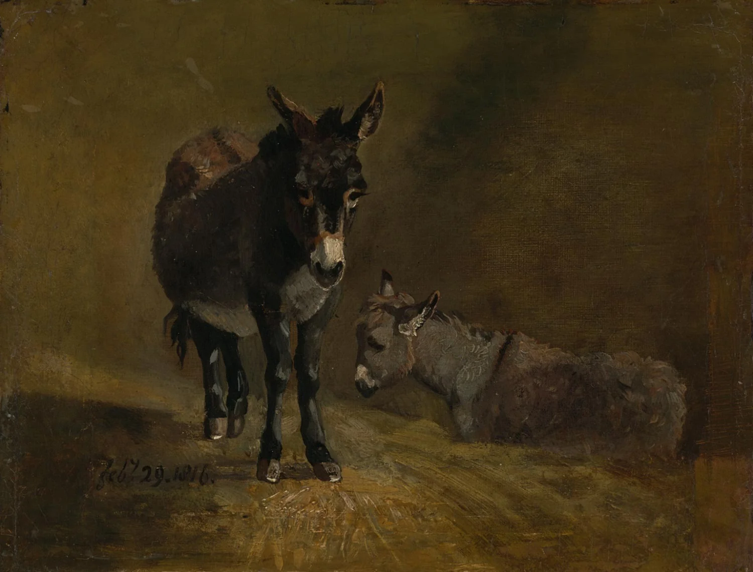 Two Donkeys, detail