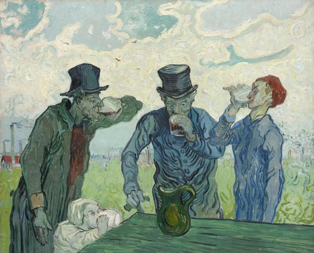 The Drinkers, by Vincent van Gogh, oil, 1890