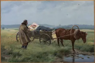 On the way to the doctor, by Józef Ryszkiewicz, oil, 1900