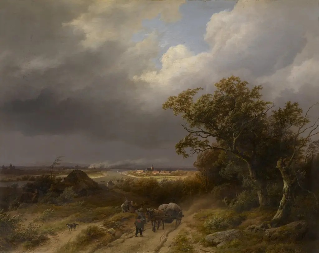 Landscape near Cleves, by Barend Cornelis Koekkoek, oil, 1846