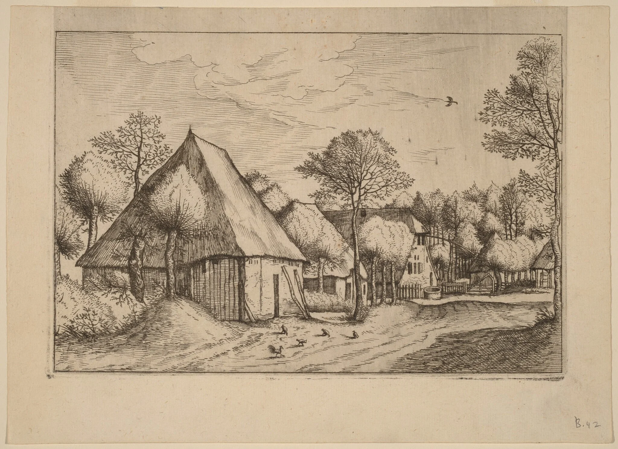 A Farmyard with a Draw Well, detail