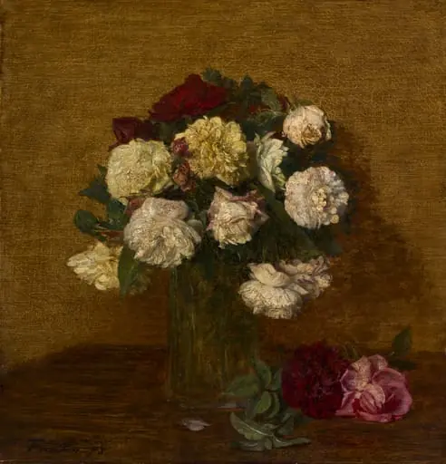 Roses in a Vase, by Henri Fantin-Latour, unspecified, 1878