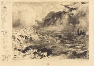 L'Orage (The Storm), by Félix-Hilaire Buhot, ink, 1879