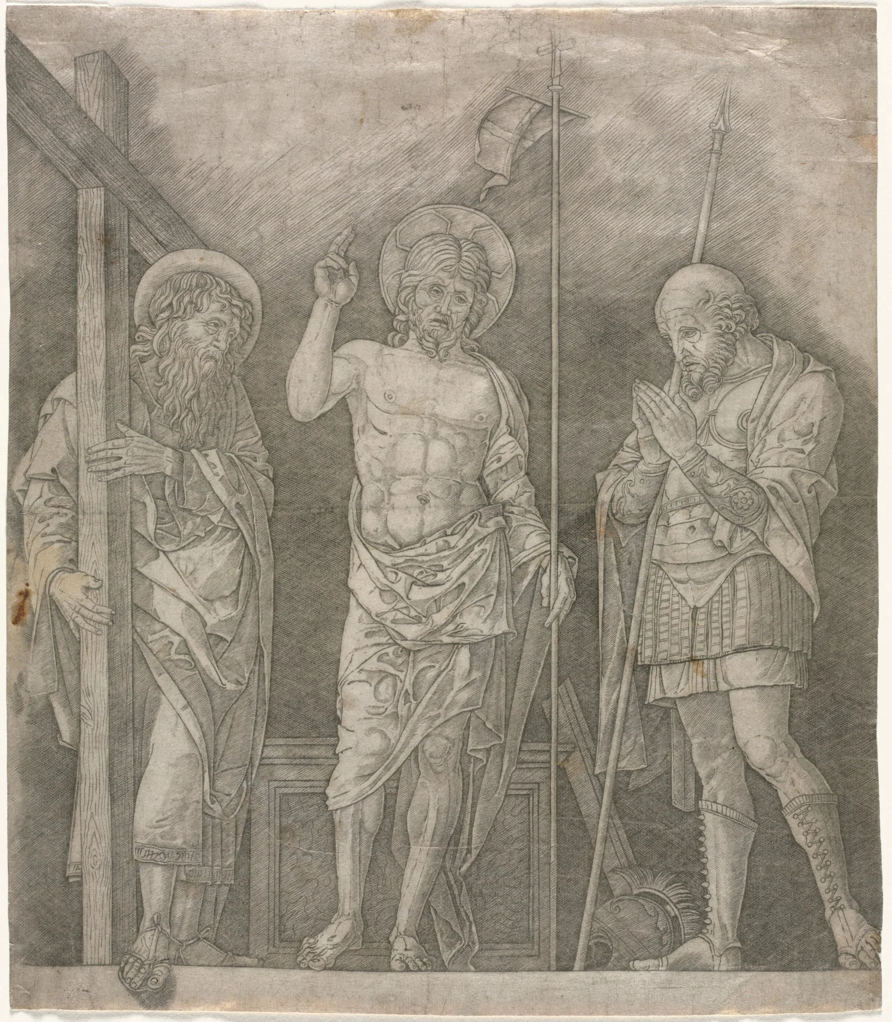 Risen Christ Between Saints Andrew and Longinus, detail