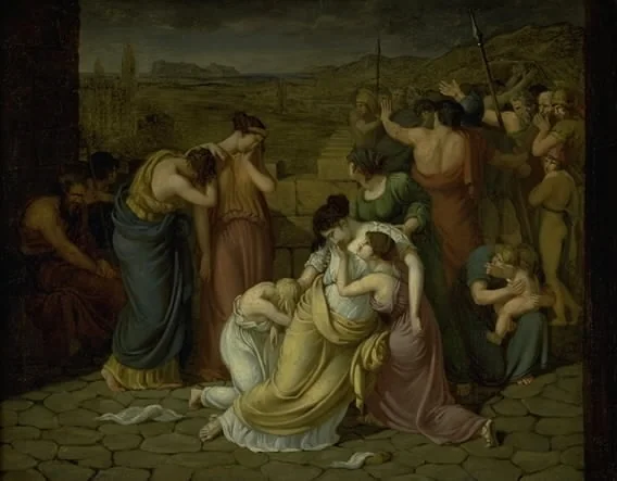 Andromache in Despair at the Sight of Hector's Body, detail
