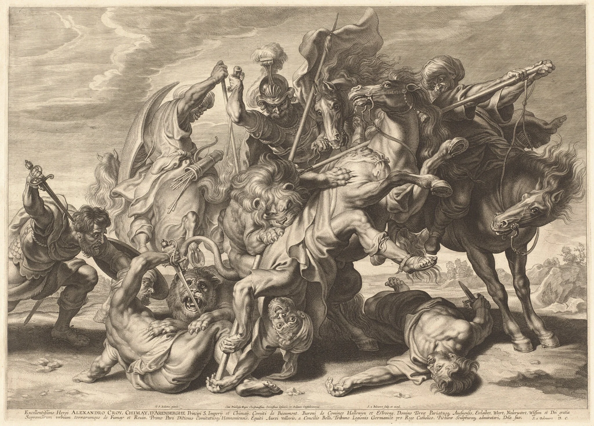 Lion Hunt, detail