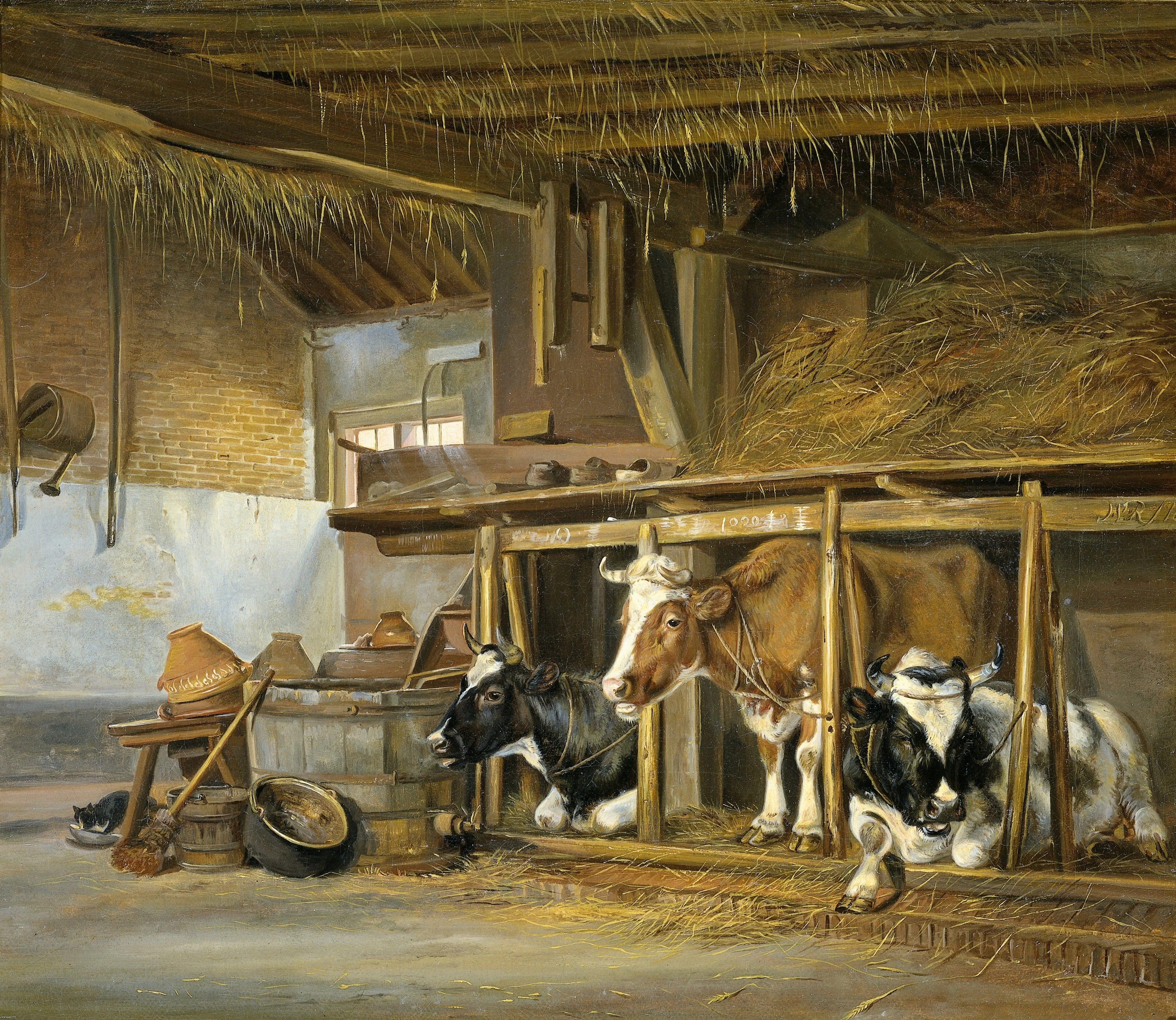 Cows in a Stable, detail